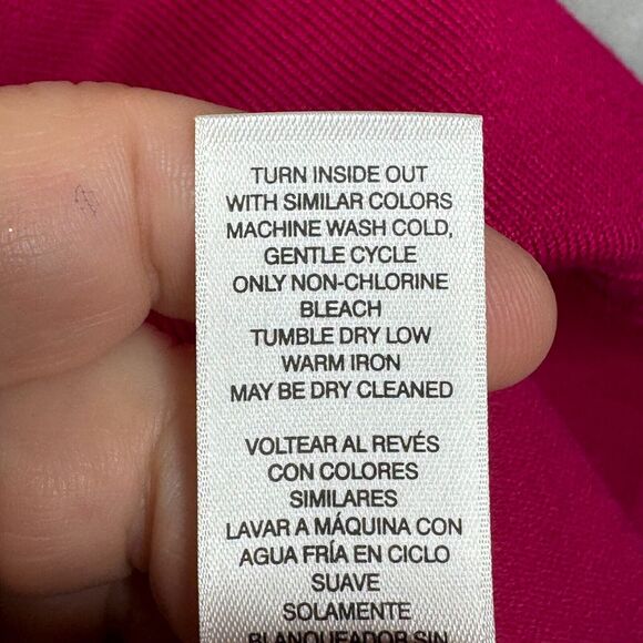 Chicos Sweater Womens Small Pink V Neck 3/4 Raglan Sleeve Rhinestone Thin Knit - Picture 7 of 11